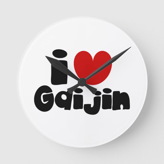 i heart Gaijin Round Clock (Front)