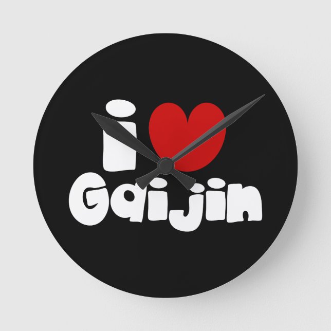 i heart Gaijin Round Clock (Front)
