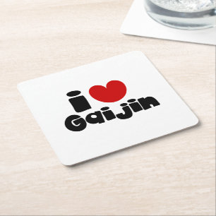 i heart Gaijin Square Paper Coaster