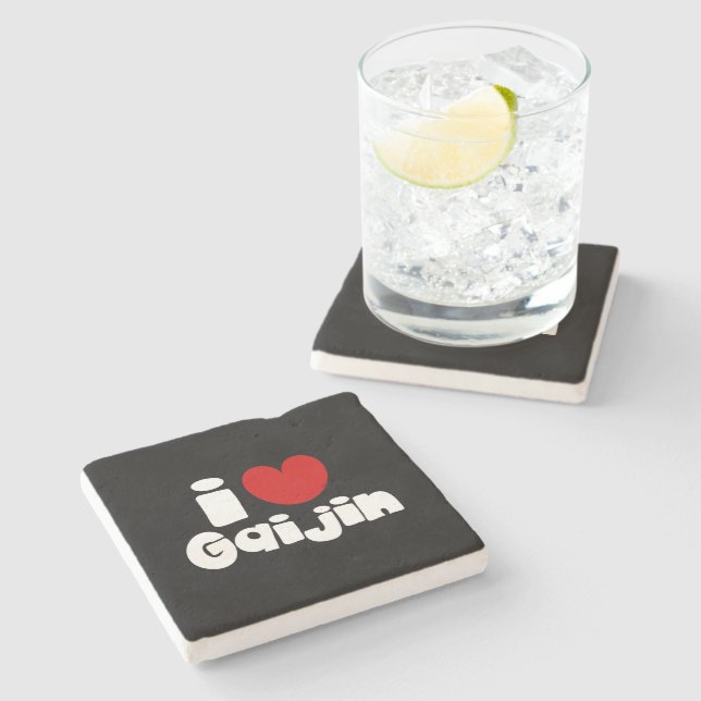 i heart Gaijin Stone Coaster (Side)