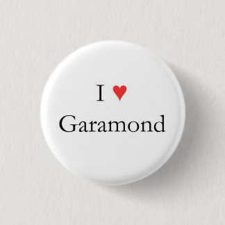 I heart Garamond 3 Cm Round Badge