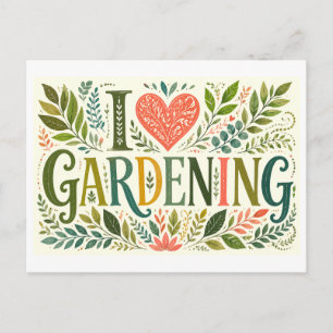 I [Heart] Gardening Postcard