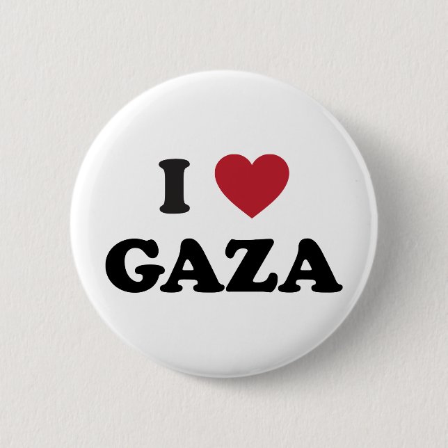 I Heart Gaza Palestinian 6 Cm Round Badge (Front)