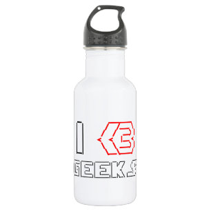I Heart Geeks ASCII ART 532 Ml Water Bottle