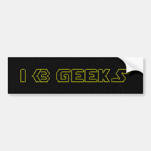 I Heart Geeks ASCII ART Bumper Sticker