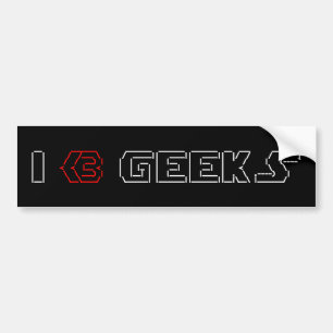 I Heart Geeks ASCII ART Bumper Sticker
