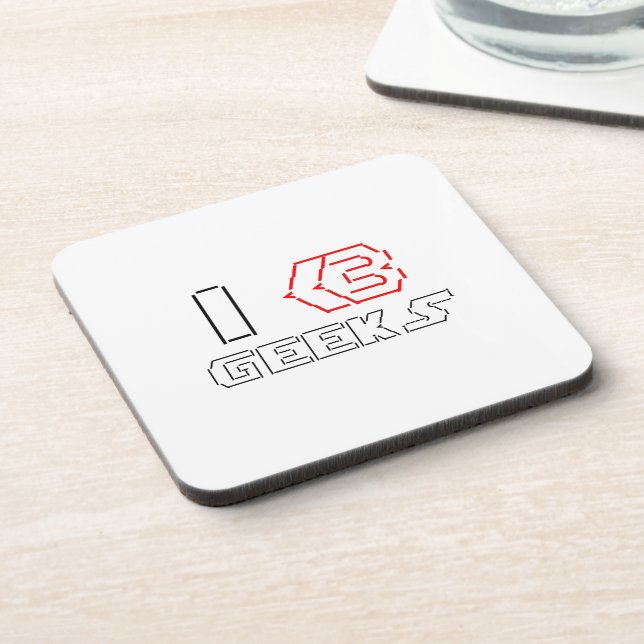 I Heart Geeks ASCII ART Coaster (Left Side)