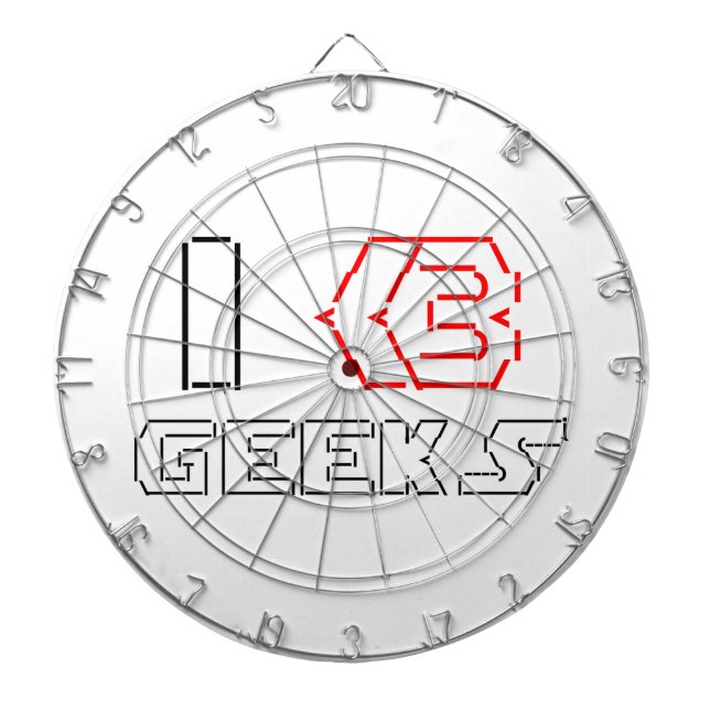 I Heart Geeks ASCII ART Dartboard (Front)