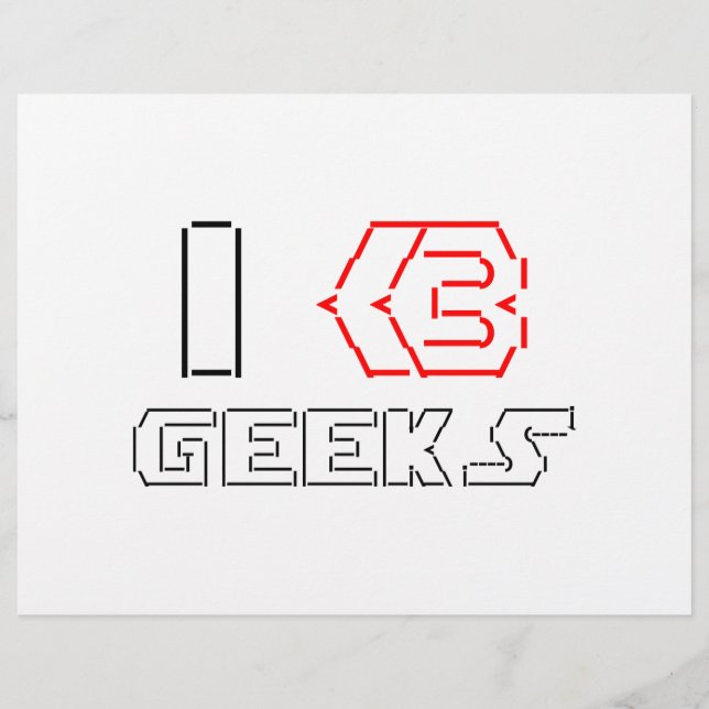 I Heart Geeks ASCII ART Flyer (Front)