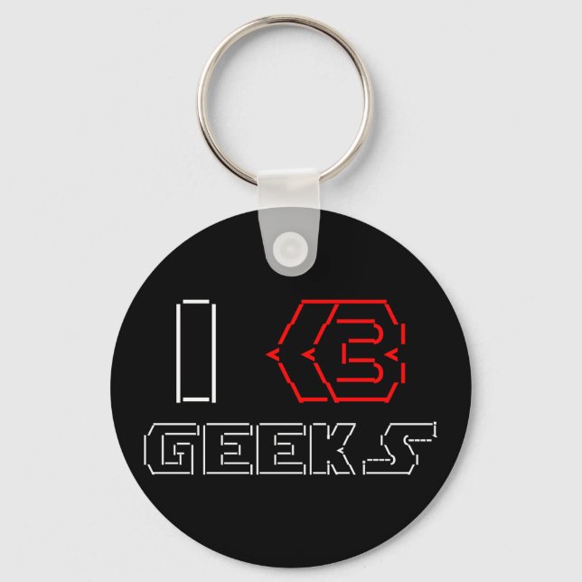 I Heart Geeks ASCII ART Key Ring (Front)