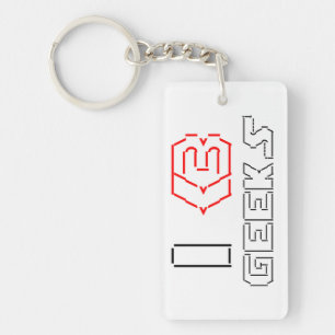 I Heart Geeks ASCII ART Key Ring