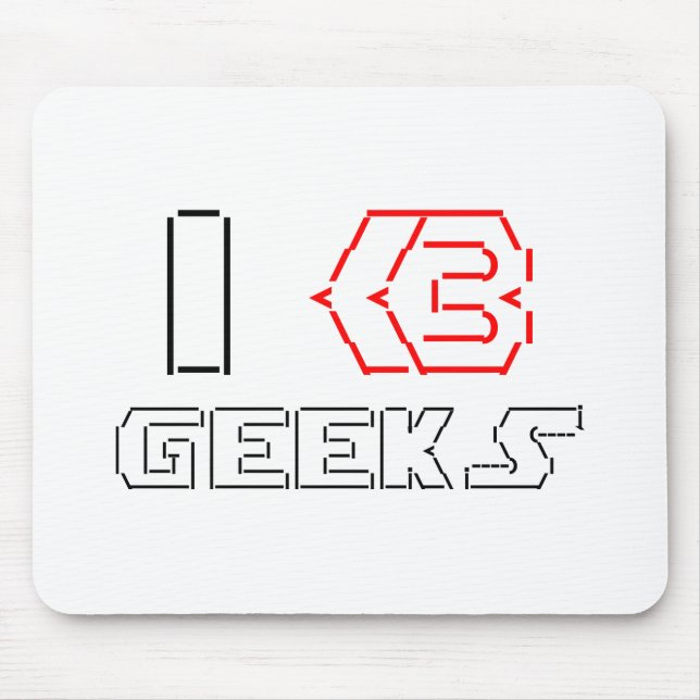 I Heart Geeks ASCII ART Mouse Mat (Front)