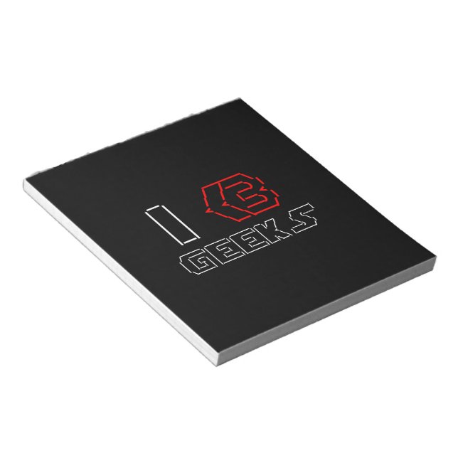 I Heart Geeks ASCII ART Notepad (Angled)