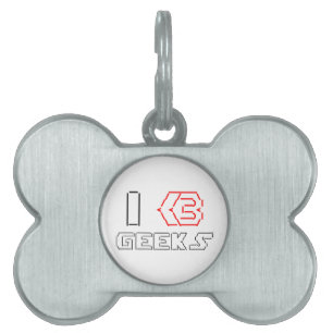 I Heart Geeks ASCII ART Pet ID Tag
