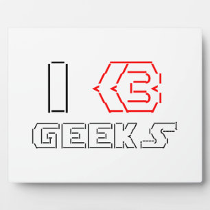 I Heart Geeks ASCII ART Plaque