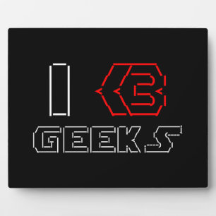 I Heart Geeks ASCII ART Plaque