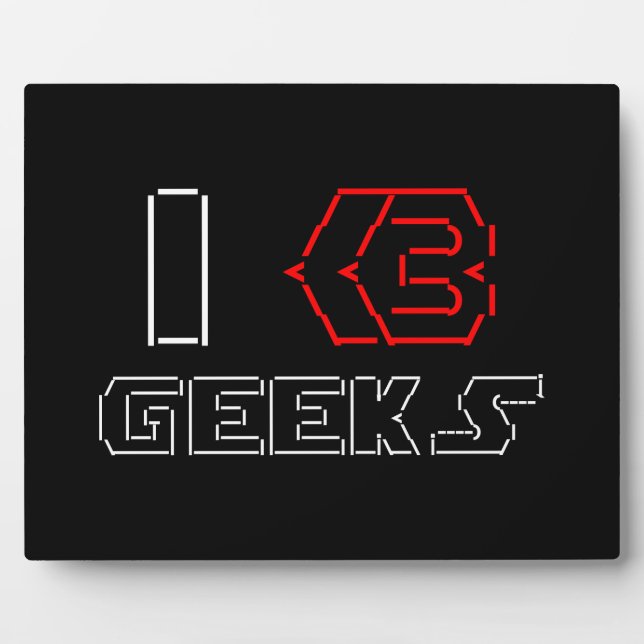 I Heart Geeks ASCII ART Plaque (Front)