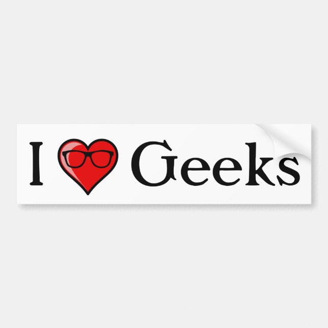 I Heart Geeks Bumper Sticker (Front)