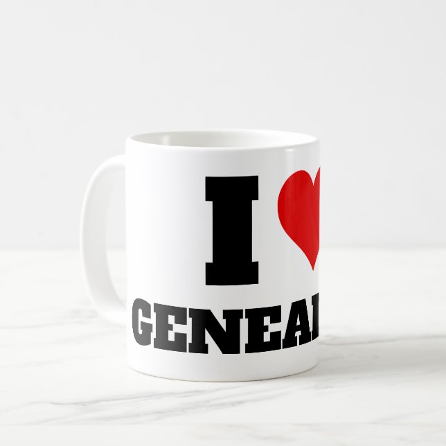 I HEART GENEALOGY Mug (Front Left)