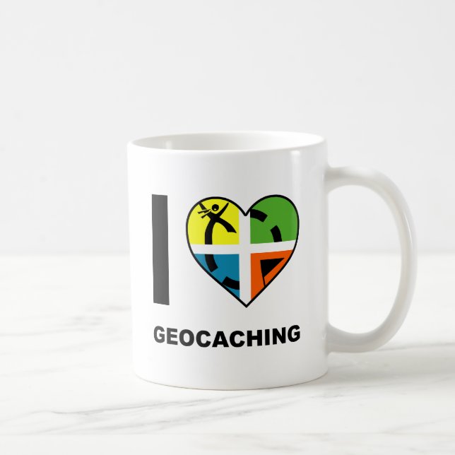 I Heart Geocaching Funny Mug (Right)