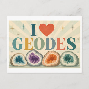 "I [Heart] Geodes" Postcard