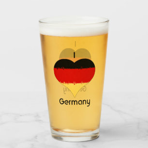 I Heart Germany German Flag Glass
