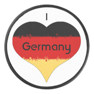 I Heart Germany German Flag Hockey Puck