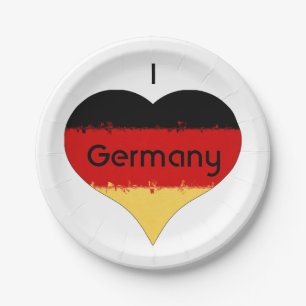 I Heart Germany German Flag  Paper Plate