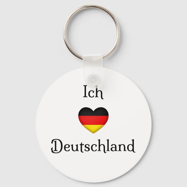 "I Heart Germany" German Pride World Traveler Key Ring (Front)