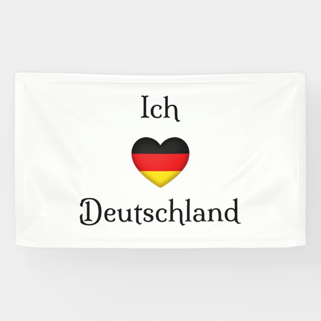 "I heart Germany" German Pride World Traveller Banner (Horizontal)