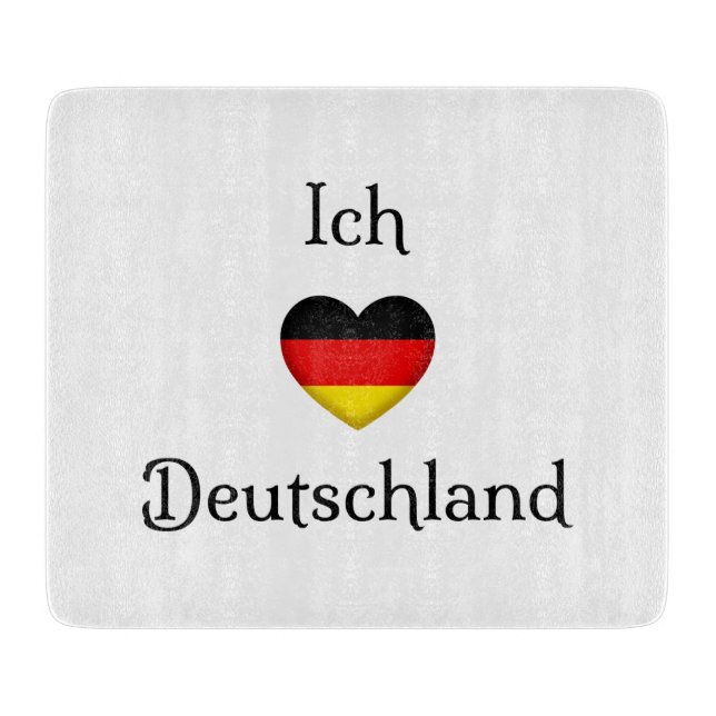 "I Heart Germany" German Pride World Traveller Cutting Board (Front)