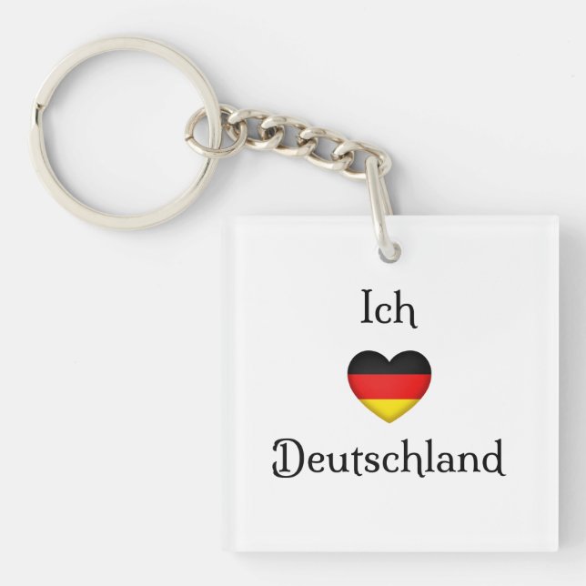 "I heart Germany" German Pride World Traveller Key Ring (Front)