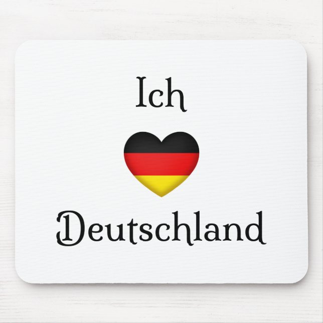 "I Heart Germany" German Pride World Traveller Mouse Mat (Front)