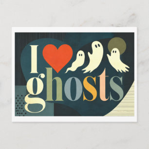 "I [Heart] Ghosts" Postcard