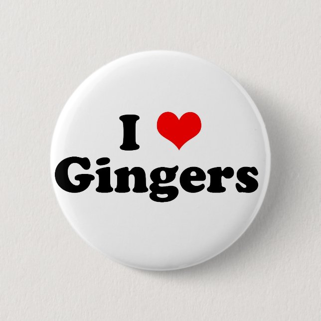 I Heart Gingers 6 Cm Round Badge (Front)
