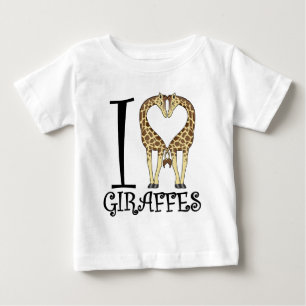 I Heart Giraffes Baby T-Shirt