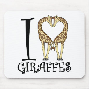 I Heart Giraffes Mouse Mat