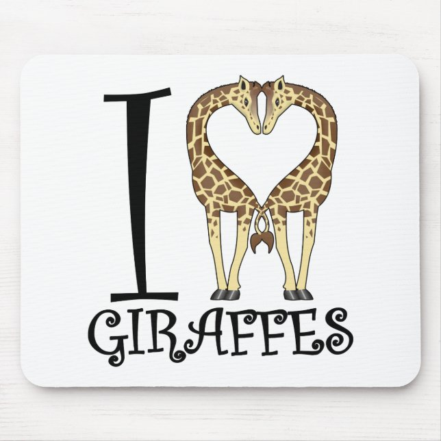 I Heart Giraffes Mouse Mat (Front)