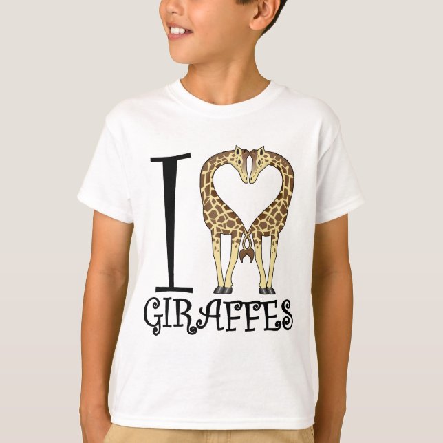 I Heart Giraffes T-Shirt (Front)