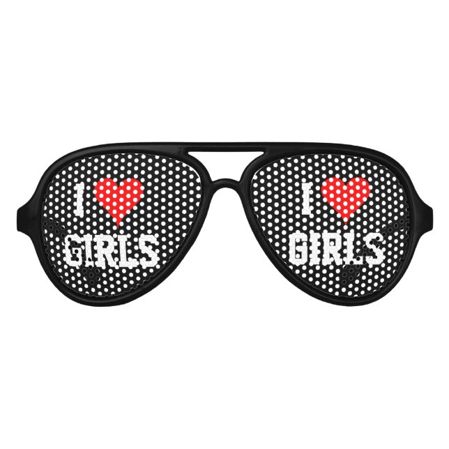 I heart girls party shades | Fun custom sunglasses (Front)