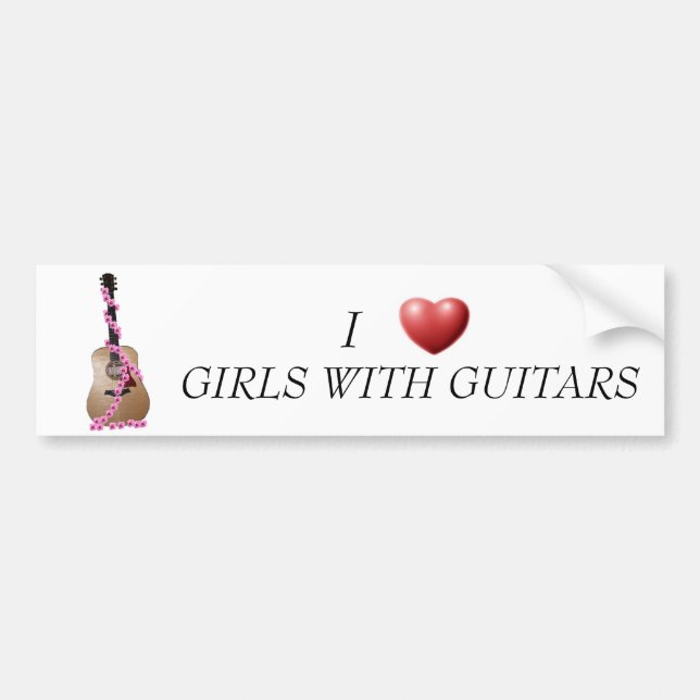 I Heart Girls with Guitars sticker (Front)
