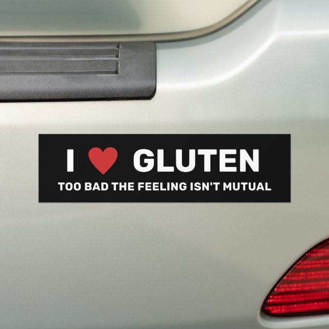 I Heart Gluten  Bumper Sticker (On Car)