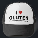 I Heart Gluten  Trucker Hat<br><div class="desc">Gluten Free? Have a little fun with this clever hat.</div>