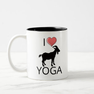 I Heart Goat Yoga Two-Tone Coffee Mug