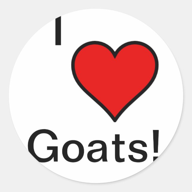 I HEART GOATS CLASSIC ROUND STICKER (Front)