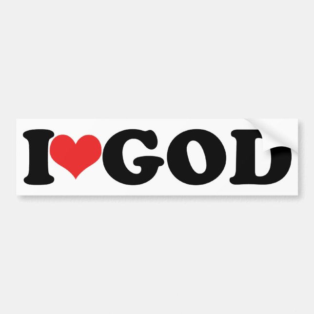 I Heart God Bumper Sticker (Front)