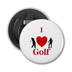 I Heart Golf Bottle Opener