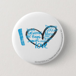 I Heart Graffiti Aqua 6 Cm Round Badge
