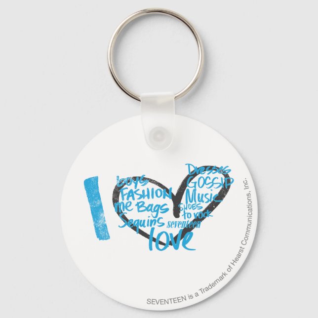 I Heart Graffiti Aqua Key Ring (Front)