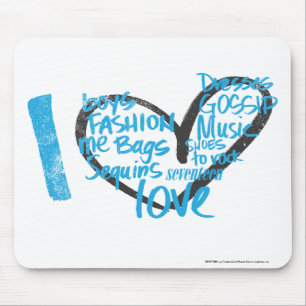I Heart Graffiti Aqua Mouse Mat